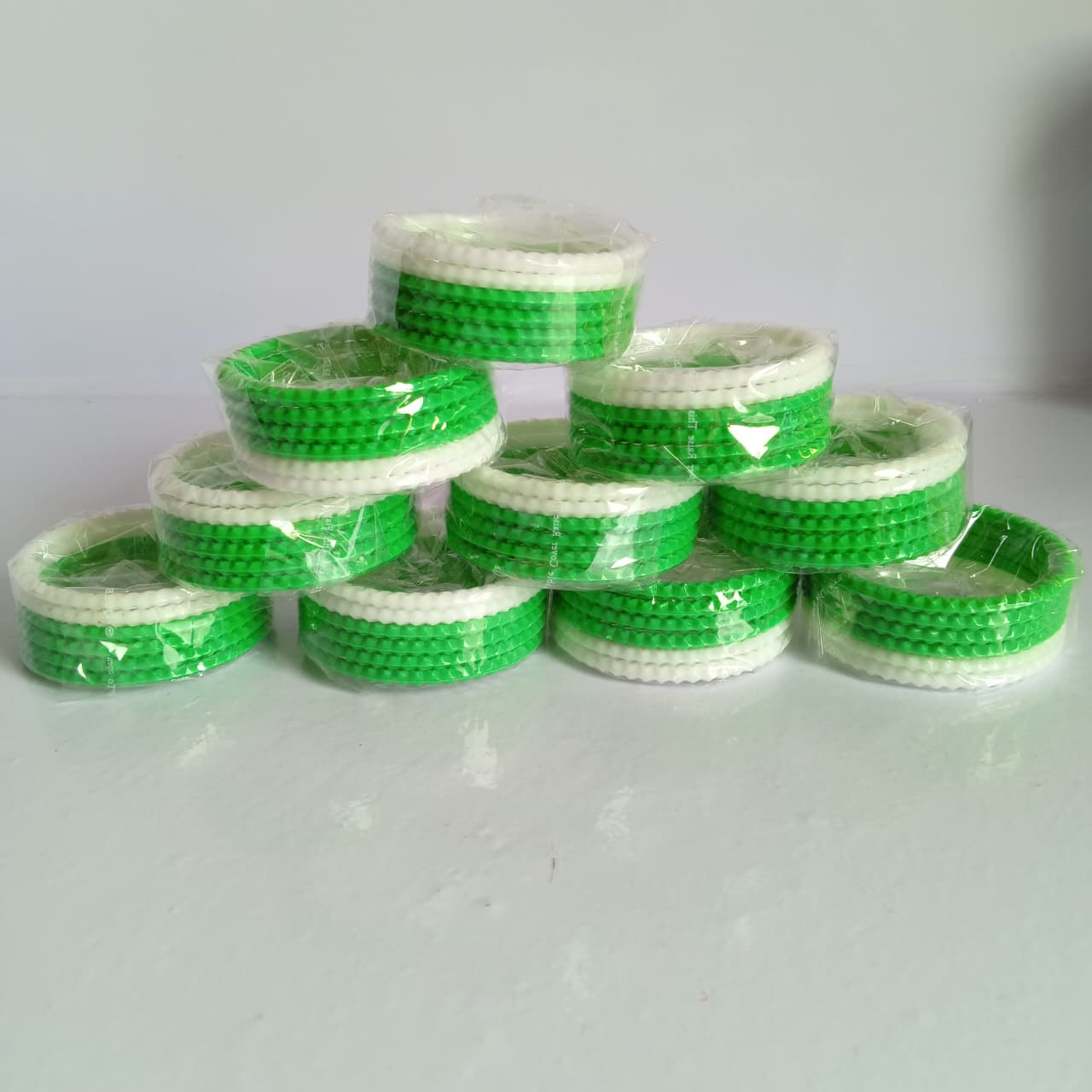 Kids Green & White Bangles Set (1.5 Inch) | Pakistan Independence Day Bangles | 14 August Bracelets for Girls