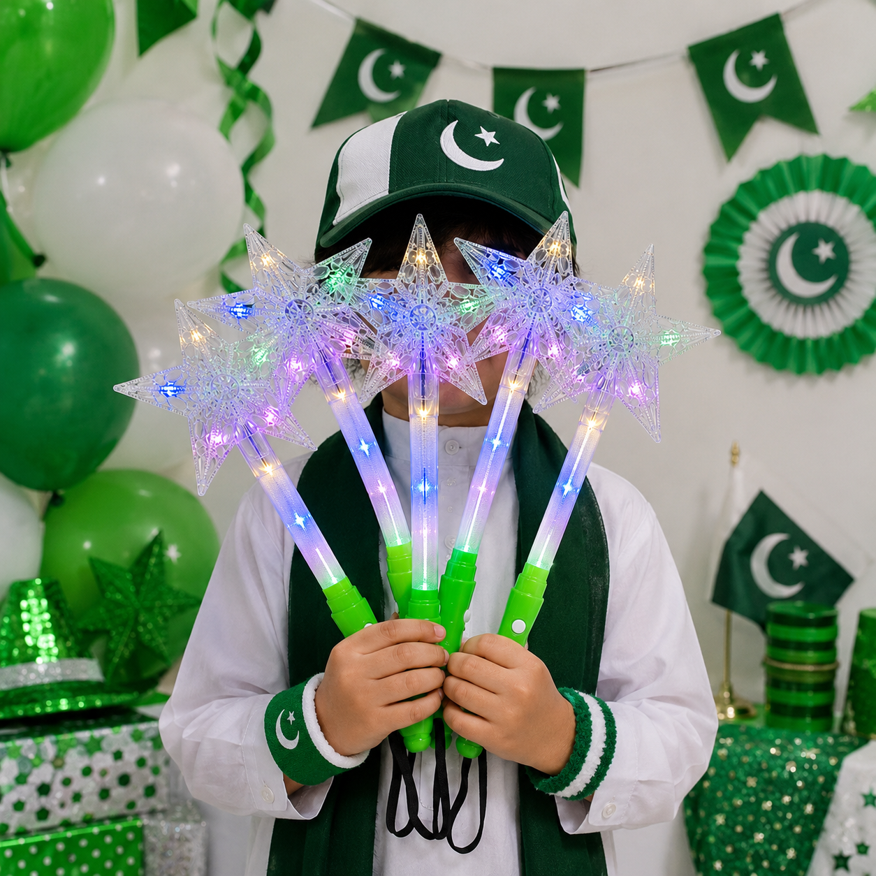 LED Star Light Wand | Flashing Magic Wand Toy | 14 August Independence Day Light Wand for Kids