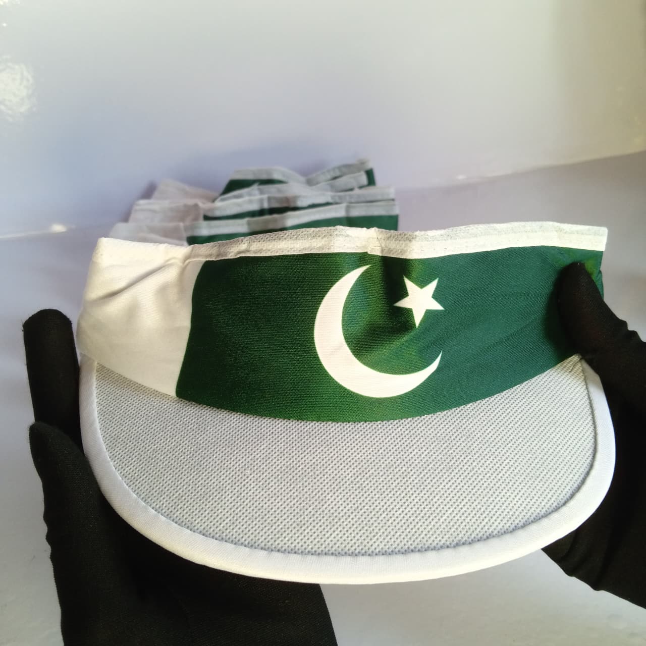 Pakistan Flag Sun Visor Cap | Independence Day 14 August Green & White Sports Visor Hat