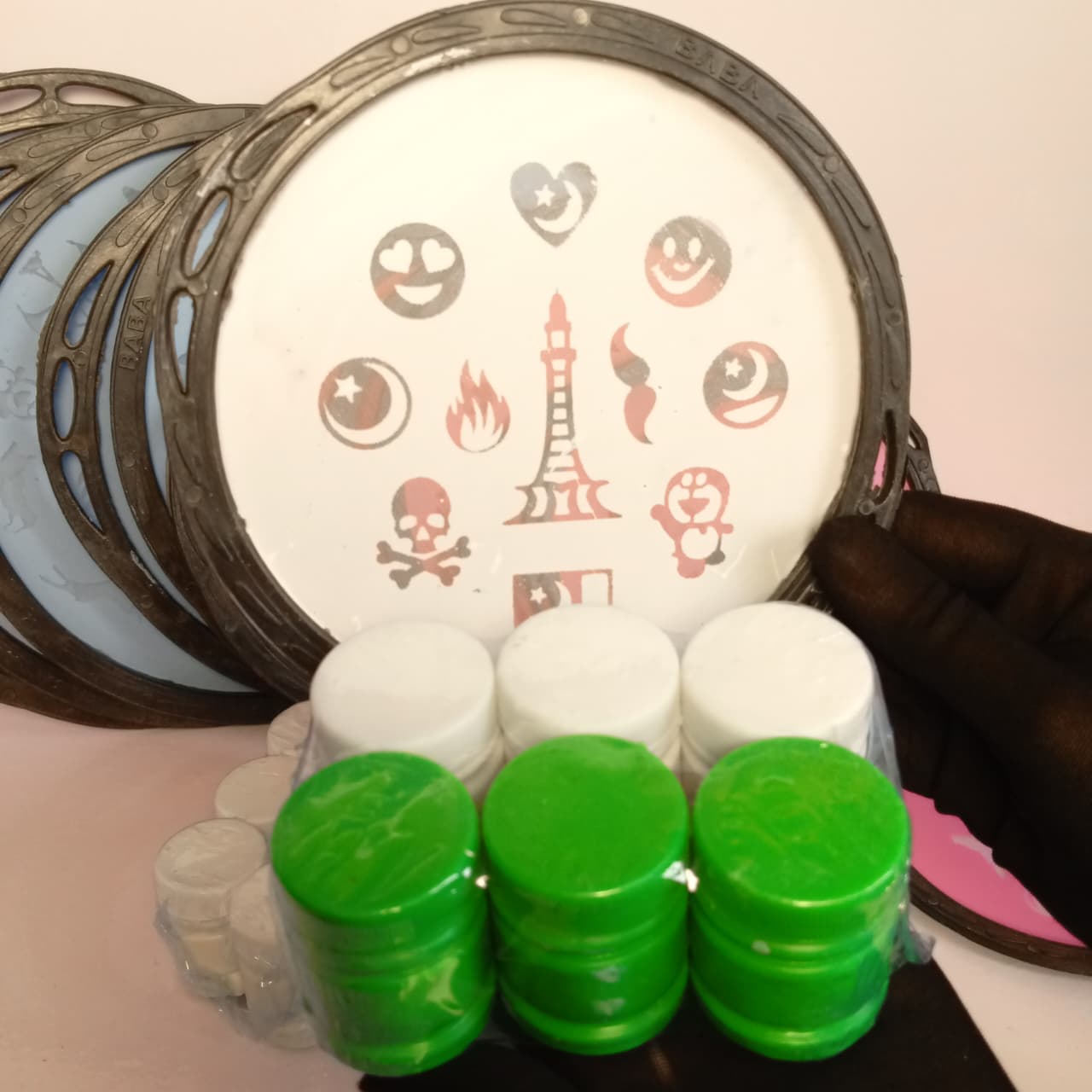 Value Pack – 5-Piece Pakistan Face Paint Stencil Set | 3 Stencils + Green & White Paint | 14 August Independence Day Kit