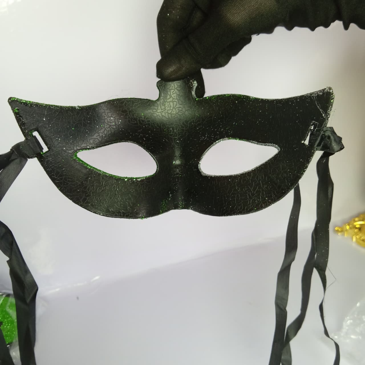 Pakistan Independence Day Glitter Eye Mask – Green & Silver Party Mask | 14 August Costume Mask for Kids & Adults