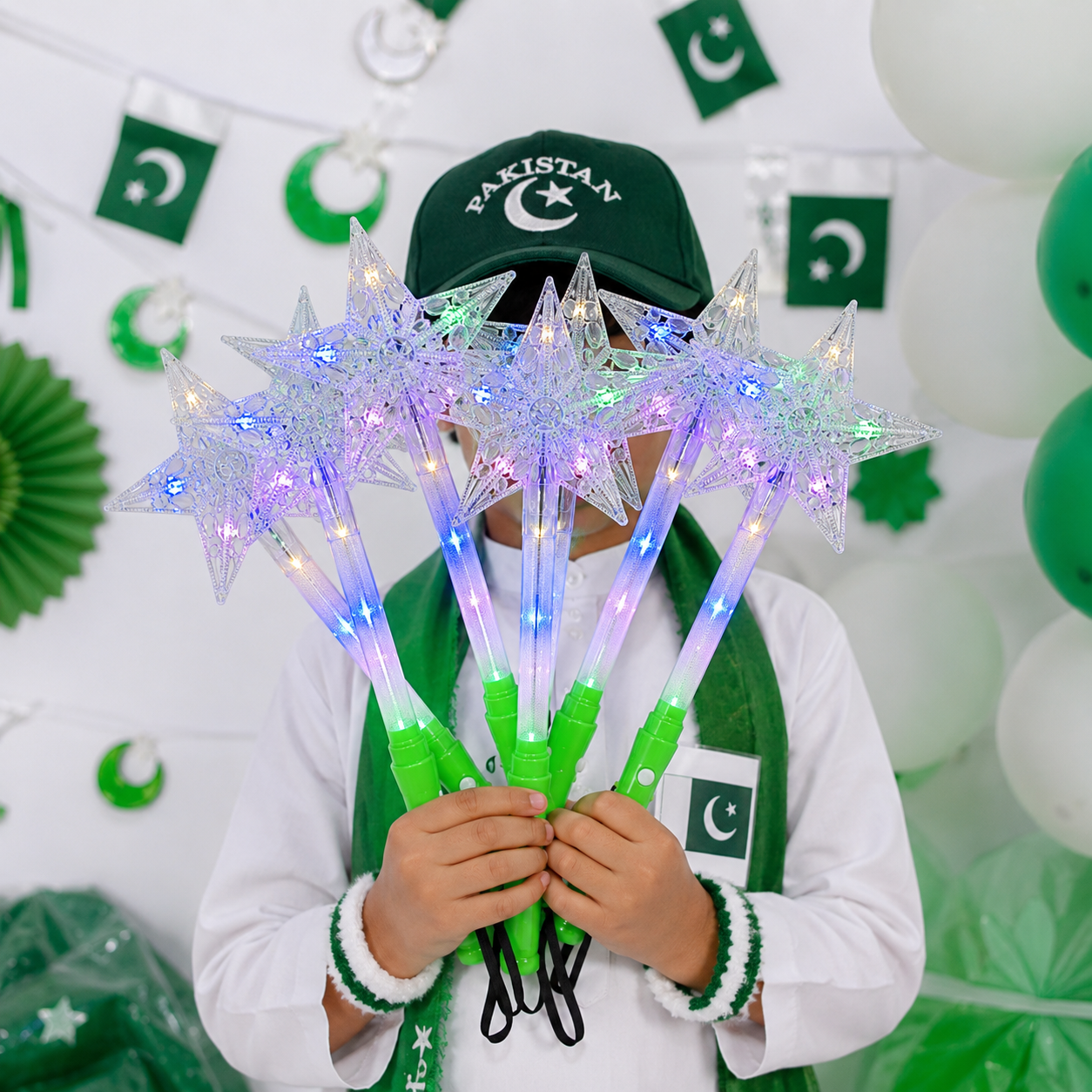 LED Star Light Wand | Flashing Magic Wand Toy | 14 August Independence Day Light Wand for Kids